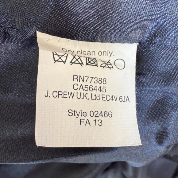 J. Crew Navy Blue Wool Blend Double Cloth Zip Front Wool Blend Jacket Size 14 - Picture 16 of 16